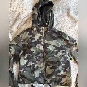 Cropped Windbreaker Army Design Jacket